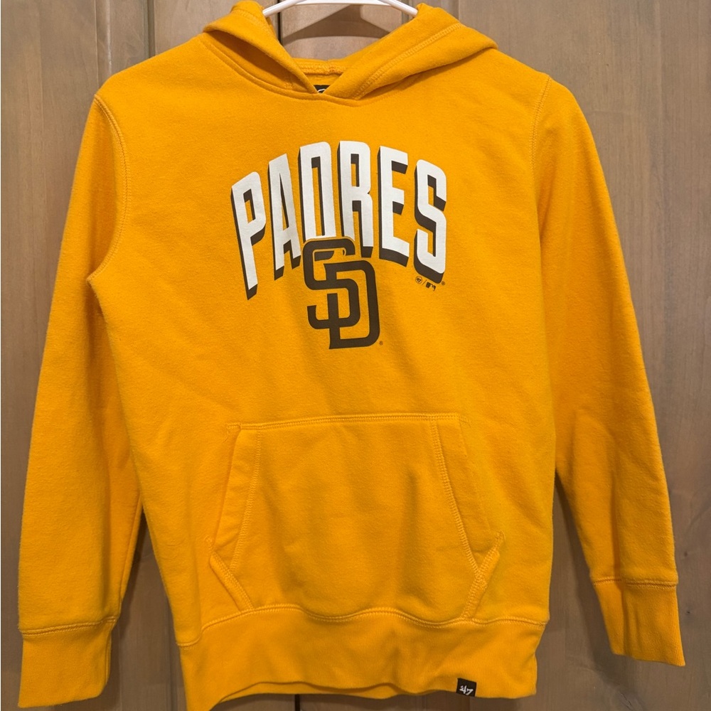 Kids Padres Gold Hooded Sweatshirt with Black Label